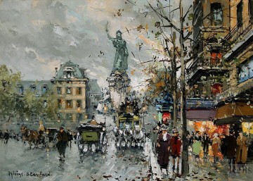AB place de la republique 4 Parisian Oil Paintings